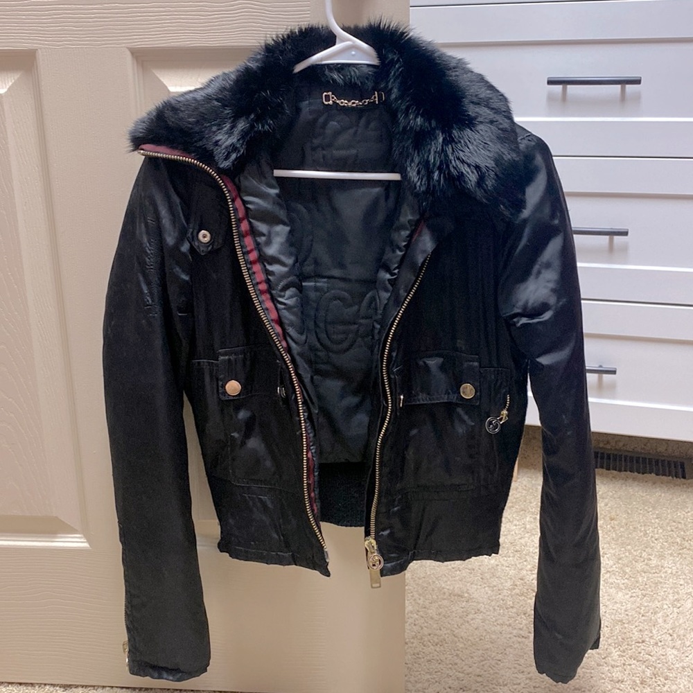 Gucci coat with faux fur collar